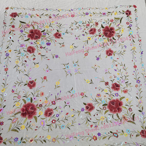 अमेरिकी महिलाओं यूरोप इटली स्पेनिश महिला कशीदाकारी दुपट्टा शॉल - Product Image 3