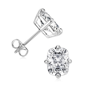 Fashion <b>Jewelry</b> 14k Gold Filled 4 Prong Setting Retro Geometric <b>Statement</b> Cubic Zirconia Stud Earrings for Women - Product Image 3
