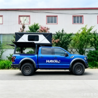 Huntoo Hardtop de camping surélevé pour benne de pick-up grand format, avec fenêtre arrière, équipement de camping coulissant