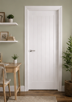 Porte intérieure moderne en bois sur mesure, style Shaker, avec persiennes et vitre, pour projets d'appartements et d'hôtels, vente en gros, porte de chambre blanche apprêtée