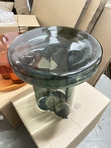 Mesa de vidro transparente verde 380*450mm Amber Blue <span class=keywords><strong>Pink</strong></span> Side <span class=keywords><strong>Table</strong></span> Mobiliário de jantar 55cm 38cm Varanda Mesa de quarto 2 pcs/Set - Product Image 4