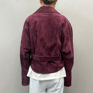 Giacca da Donna <span class=keywords><strong>in</strong></span> Vera Pelle Scamosciata 2025 Personalizzata di Alta Qualità Stile Streetwear, Cappotto Corto Scamosciato a <span class=keywords><strong>Vita</strong></span> Aderente <span class=keywords><strong>con</strong></span> <span class=keywords><strong>Cintura</strong></span> - Product Image 2