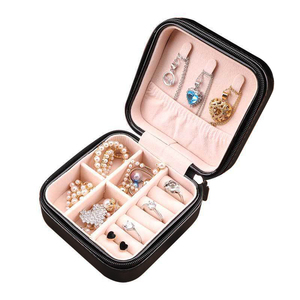 Custom Multi-functional Small Pink Leather Jewelry Gift Box Rings Earrings Necklace Accessories Travel Jewelry Box