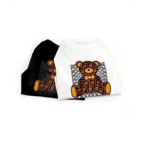 Chemise à manches courtes en coton pur pour animaux de compagnie, confortable, imprimé ours en peluche, dessin animé d'Halloween, coton fin de marque - Product Image 6