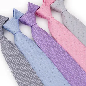 Men's tie polyester yarn-dyed jacquard fabric fine plaid business casual Neckties wedding tie