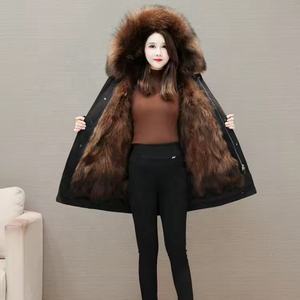 <span class=keywords><strong>Cappotto</strong></span> da donna invernale Chic caldo lungo impermeabile <span class=keywords><strong>con</strong></span> fodera <span class=keywords><strong>in</strong></span> <span class=keywords><strong>pelliccia</strong></span> sintetica e collo di <span class=keywords><strong>pelliccia</strong></span> - Product Image 3