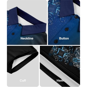 Camiseta de Golf de Verano Sublimada ODM para Hombre, Deportiva, de Secado Rápido, Manga Corta, 100% Poliéster, Logotipo Personalizado - Product Image 4