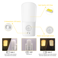 Veilleuse LOHAS Mini avec capteur de mouvement PIR, lumière LED chaude 3000K, à brancher, pour chambre à coucher, escalier