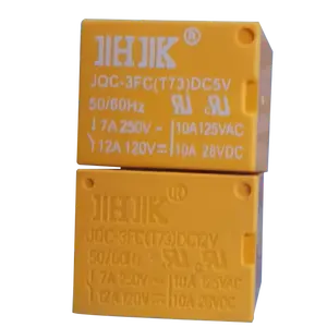 Relé de cubo de açúcar T73 eletromagnético HK cor amarelo 5V 12V 24V 7A 10A 5 pinos PCB