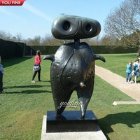 Sculpture d'art contemporain YOUFINE en bronze coulé, anneau creux abstrait, style Henry Moore, pour parc et place publique