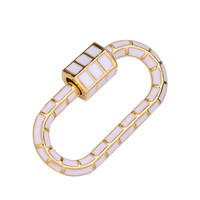Nouveau porte-clés ovale Micro-incrusté sac à dos boucle collier boutons métalliques accessoires mousqueton vis fermoir pour la fabrication de bijoux