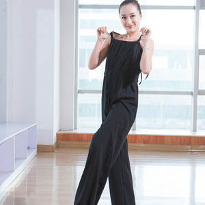 Vino rojo <span class=keywords><strong>Ballet</strong></span> danza Unitard <span class=keywords><strong>calentamiento</strong></span> peso suelto tirantes baile monos conjunto de una pieza bailarina Yoga disfraz - Product Image 4