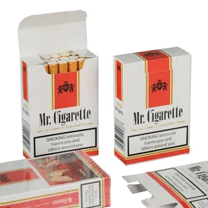กล่องกระดาษบุหรี่ทำจากกระดาษแข็งฟอกขาวสองด้านพิมพ์ลายซิการ์ควันกล่องกระดาษบุหรี่