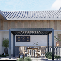 Bioclimatic Pergola en aluminium Toit à persiennes en aluminium Auvent électrique réglable pour terrasse de jardin Écran extérieur Pergola en option