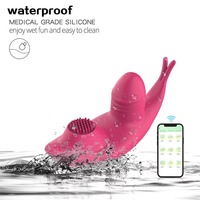 APP-gesteuerte Tragbare Vibrierende Unterwäsche für Frauen Klitoris-Stimulator Zungen-Leckbürste Einführbarer Dildo Anal-Vibrator für Frauen