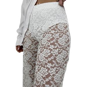 Stile estivo caldo nuovo Sexy <span class=keywords><strong>tutto</strong></span> in pizzo prospettiva pantaloni lunghi a gamba dritta - Product Image 1