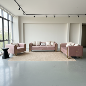 Sofá de terciopelo Simple moderno MR, conjunto de sofá de arte decorativo de cristal de diseñador, sofás de sala de estar de Hotel para el hogar, muebles de sala de estar - Product Image 1