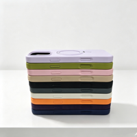 Coque de téléphone magnétique en silicone liquide d'usine pour iPhone 17 Pro Max avec support pliable anti-huile et nettoyable