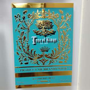 Vente d'usine, autocollant adhésif rectangulaire noir personnalisé pour flacon de parfum, étiquettes de vin, étiquettes pour emballages de boissons alcoolisées - Product Image 4