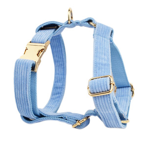 ODM OEM Hellblau Cord Hunde geschirr Set Verstellbare Haustier Halsbänder Mit Leine XS-XL Hund Pop Bag - Product Image 6