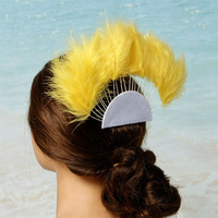 Peigne à cheveux et accessoires de coiffure en plumes teintées pour la danse Hula des îles Hawaïennes