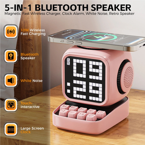 Reloj <span class=keywords><strong>Despertador</strong></span> Portátil USB-C con Altavoz, Asistente de <span class=keywords><strong>Google</strong></span>, Cargador Inalámbrico y Decoración con Luz LED de Colores - Product Image 4
