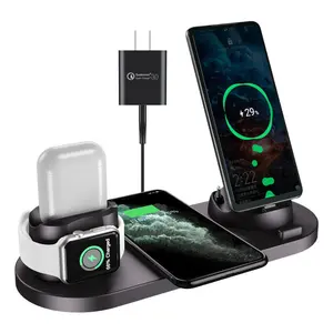1 में 4 वायरलेस चार्जर केबल वायरलेस प्रभारी 1 में 3 के लिए स्मार्ट स्वयं चार्ज स्टेशन धारक स्मार्ट घड़ी iphone चार्ज डॉक