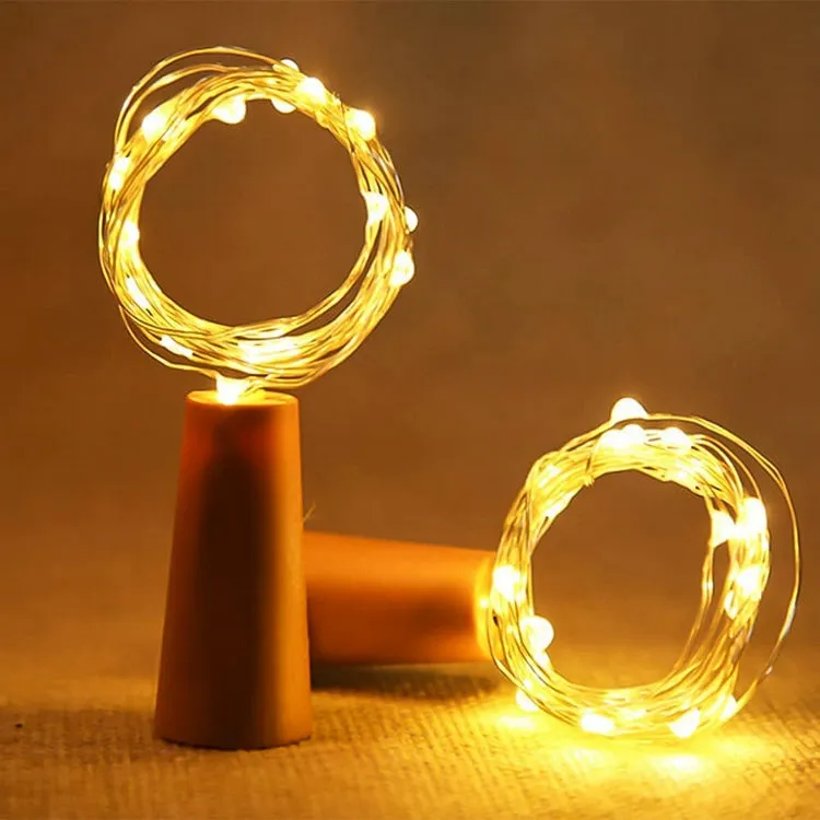 DIY Led String Lights Cho Chai Lọ Rượu Vang Không Thấm Nước Nút Chai Đèn Pin Hoạt Động Cổ Tích Mini Dây Đồng Rượu Stopper Đèn