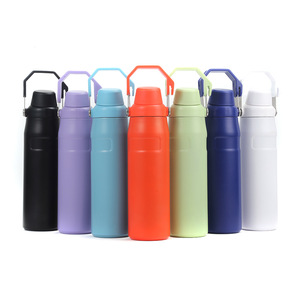 SilverJet Stainless Steel Water Bottle 24oz Double Wall Vacuum Insulated <b>With</b> Handle Travel Outdoor Sports <b>Flask</b> - Product Image 1