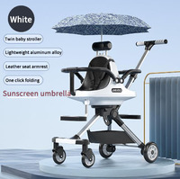 Vente en gros en usine JXB Poussette jumelle légère pliable pour les voyages en plein air avec parasol