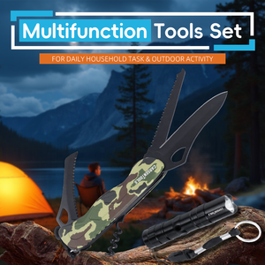 Bộ dụng cụ cầm tay tiện ích 2 mảnh cầm tay đa dụng đèn pin cho trong nhà ngoài trời Bộ dụng cụ sinh tồn đa cắm trại - Product Image 5