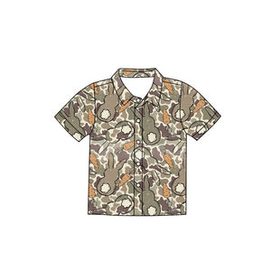 Conjunto de Ropa para Bebé Niño BSSO1907, Diseño Personalizado, Estampado de Conejo de Pascua en Camuflaje Verde Oscuro, Conjuntos para Niños al por Mayor, Conjunto de Manga Corta - Product Image 4