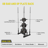 Équipement de gym : Barre de fitness, support pour plaques de poids, support pour bumper plates
