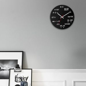 <span class=keywords><strong>Matematica</strong></span> orologio da parete nero 12 pollici silenzioso senza ticchettio unico quarzo rotondo a batteria <span class=keywords><strong>matematica</strong></span> equazioni orologio da parete per la casa - Product Image 4