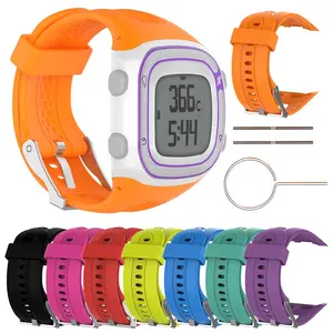 Tali jam silikon untuk Garmin Forerunner 10 15, jam tangan olahraga lari GPS kecil besar untuk wanita pria, tali pengganti dengan alat