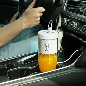 Liquidificador de mão portátil para viagem, pequeno liquidificador portátil para esportes de viagem, plástico elétrico, mini espremedor de suco, copo, batedor de frutas