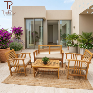 Modern Luxury Teak Wooden Eco-friendly Waterproof UV <b>Protection</b> <b>Sofa</b> Set <b>for</b> Outdoor Indoor Use Villa-Friendly Garden Furniture - Product Image 6