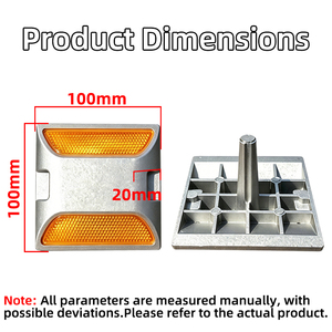 Marcador Reflectante de Doble Cara de Aluminio para Carreteras, Resistente al Agua y al Desgaste, Marcador Elevado para Pavimento, Guía de Tráfico Nocturno - Product Image 3