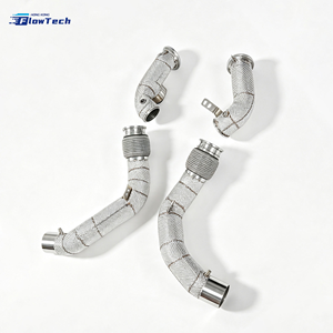 Tubería de Escape FlowTech para BMW M8 F91 F92 93F Competition S63 4.4T V8 Twin Turbo SS304, Versión de Alto Flujo con Fijación Directa - Product Image 5