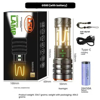 Linterna de Buceo Táctica LED Impermeable IP65, Haz Ajustable, 10000 Lúmenes, Distancia del Haz de 500-600 Metros, Recargable por USB