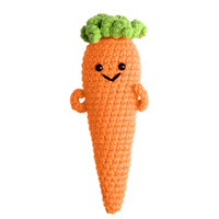 Jouet en peluche carotte au crochet fait main, en fil de coton doux, amigurumi légume, jouet à mâcher pour animaux de compagnie / accessoire photo nouveau-né