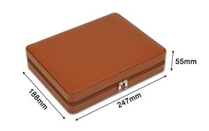Sonny High Quality 9 Inch Portable Brown Leather Handmade Luxury <strong>Travel</strong> <strong>Backgammon</strong> <strong>Set</strong> - Product Image 4