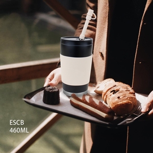 Mug intelligent personnalisé <span class=keywords><strong>de</strong></span> 460 ml, gobelet en acier inoxydable à large ouverture, affichage <span class=keywords><strong>de</strong></span> la température, thermos à café, paille, 6 à 12 heures - Product Image 1