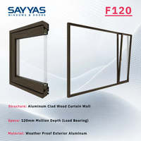 Ventanas Sayyas F120 de Lujo Estilo Europeo, Insonorizadas, Triple Acristalamiento, Abatibles y Giratorias, Ventana de Madera Revestida de Aluminio