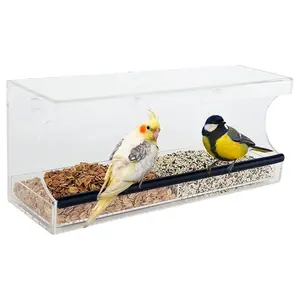 Rectangle Bird House Window Bird Feeder With 3 Suction Cups