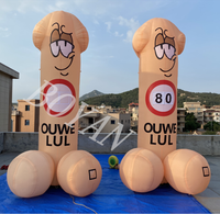 Ballon gonflable géant en forme de pénis/coq argenté en vente chaude
