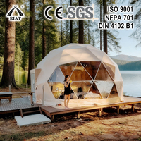 Tente dôme géodésique de luxe en promotion avec structure en acier galvanisé à chaud pour hôtel-resort