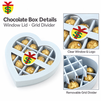 Boîtes de présentation de chocolats et de bonbons en forme de cœur avec logo personnalisé, séparateurs amovibles, emballages en papier pour aliments