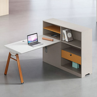 Poste de travail de bureau moderne avec armoire de rangement latérale, bureau modulaire pour employés, cloison de séparation, table de travail pour le bureau