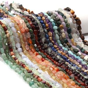 Cuentas Sueltas de Piedra Natural de Ágata de <span class=keywords><strong>Jade</strong></span> Cristalina Ovalada Irregular de 5-10 mm para la Fabricación de Joyas, Pulseras y Collares DIY - Product Image 1